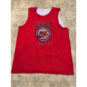 Vintage 1993 Nike Summer League Basketball Jersey Large Red Mesh